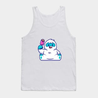 Cute Yeti Eating Ice Cream Tank Top